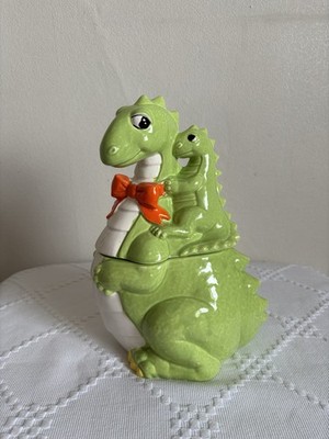 Vintage Japan Nessie & Sohn Keksdose, Keramik, 12'' groß Drachen Dinosaurier selten 