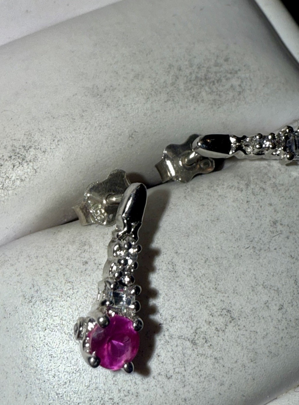 ESTATE Solid Sterling Silver Round-Cut Ruby Gemst… - image 5