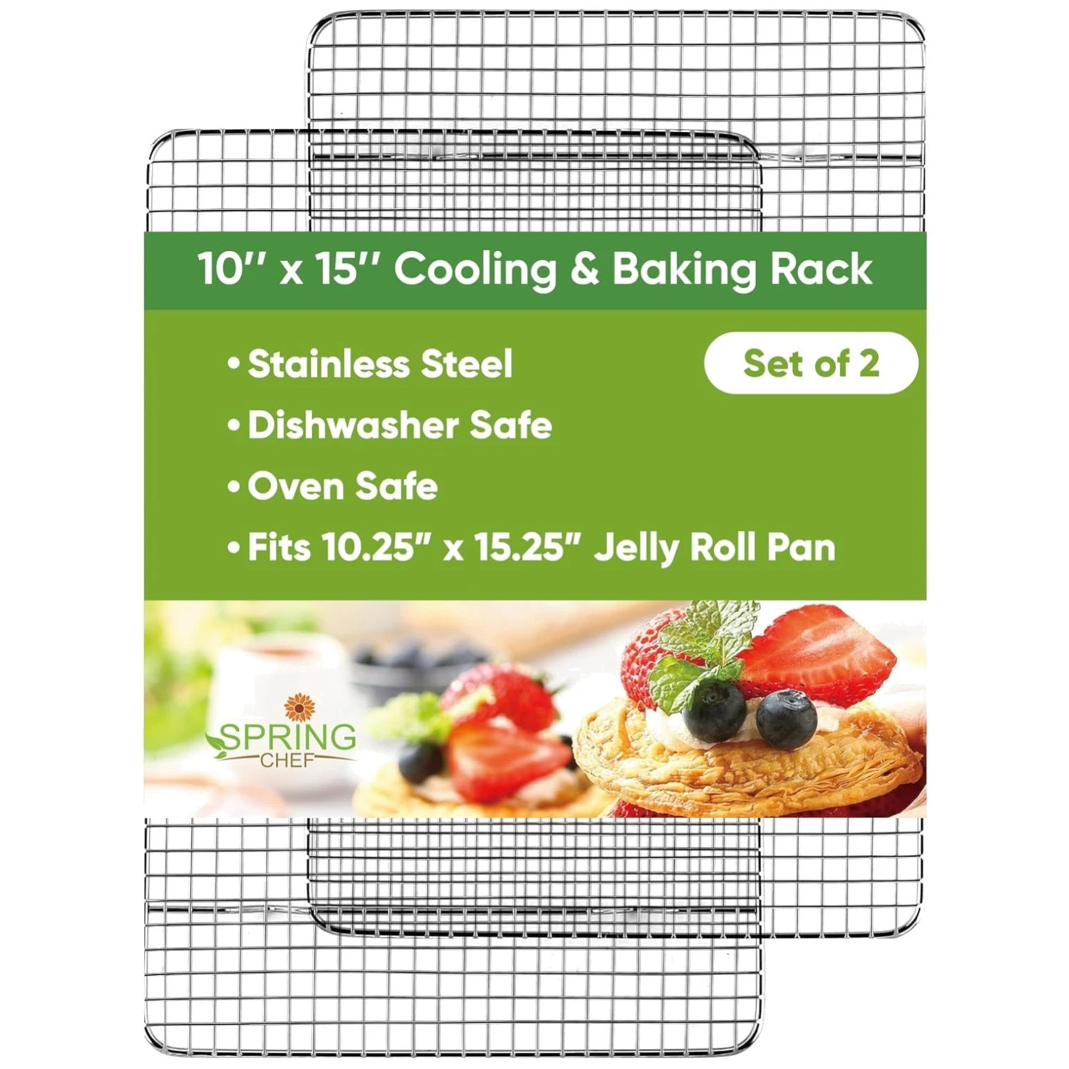 Stainless Steel Cooling Racks for Cooking & Drying - 2 Pack
Opens in a new window or tab