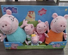 Peppa Pig 5 Pack Family Plush Set + Baby Evie - Soft Toys Plush - Hasbro - NEW!