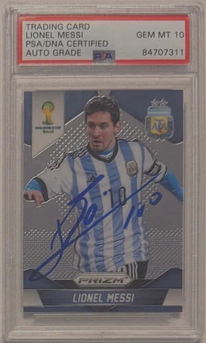 2014 Panini Prizm World Cup Signed Lionel Messi #12 PSA/DNA Gem Mint 10