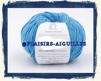 2 pelotes de coton PHIL CABOTINE ocean NEUVES - Photo 1/4
