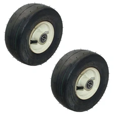 Two 9x3.50x4 Deck Caster Wheel Tire Assemblies Fits Grasshopper Mower Decks