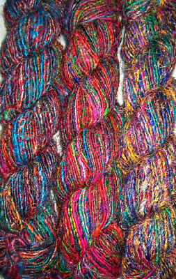 1 Quality Recycled Soft Silk Sari Knitting Crochet Woven Yarn 1000 Grams