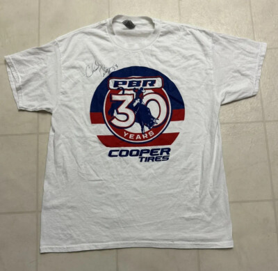 PBR Professional Bull Riding T-Shirt Signed By Charlie Burger #23 Men s Size L