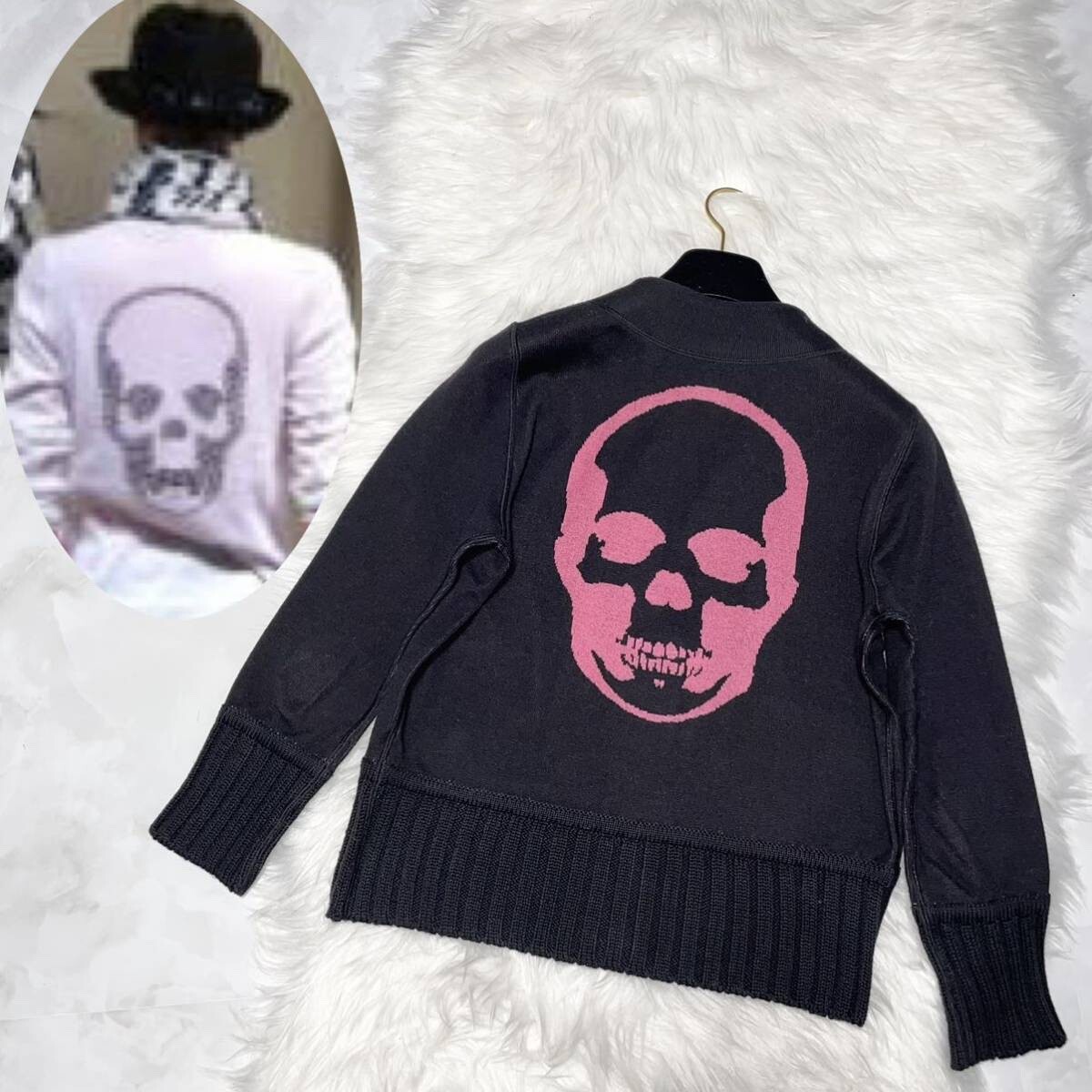 lucien pellat finet Back Skull Cashmere Blend Knit Cardigan Jacket 