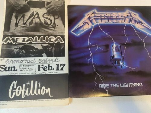 METALLICA X 4 CLIFF BURTON, HETFIELD,KIRK, LARS SIGNED RIDE THE