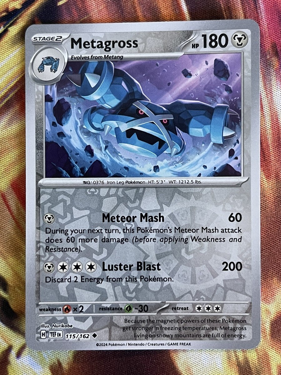 Pokmon TCG Metagross SV05: Temporal Forces 115/162 Reverse Holo Uncommon Pokmon TCG Metagross SV05: Temporal Forces 115/162 Reverse Holo Uncommon