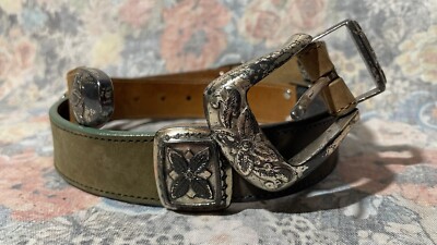 Vintage 1993 Brighton Multi Color Leather Floral Western  display picture 1