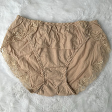 Vintage TRIUMPH Cotton Brown Panty Lace Hipster Stretch Briefs SZ.6 Hip 36-38"