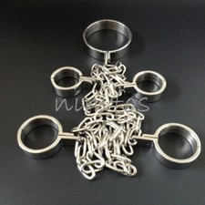 Hand Ankle Cuffs Neck Collar Stainless Steel Restraints Leg Handcuffs Collars