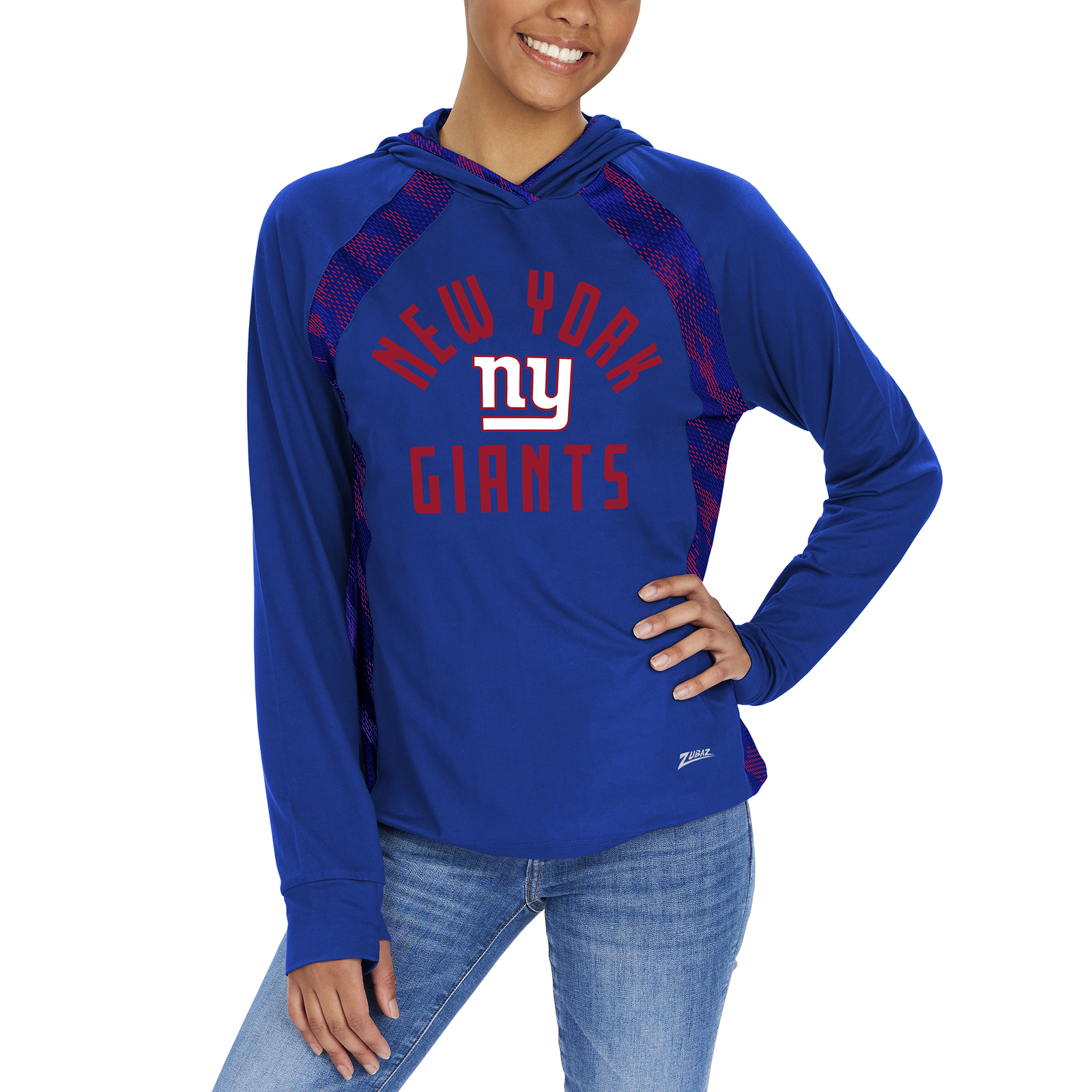 Толстовка с капюшоном Zubaz NFL Womens New York Giants Elevated с принтом Гадюка командного цвета