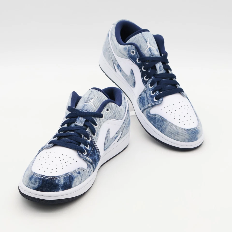 CZ8455-100 Nike Air Jordan 1 Low Washed Denim Midnight Navy White Blue (Men's) - Image 4 of 4