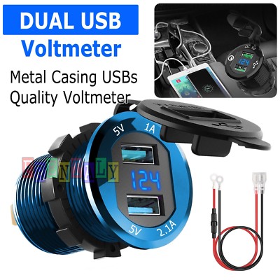 12V-24V Car Marine Motorcycle LED Digital Voltmeter Voltage Meter Battery Gauge