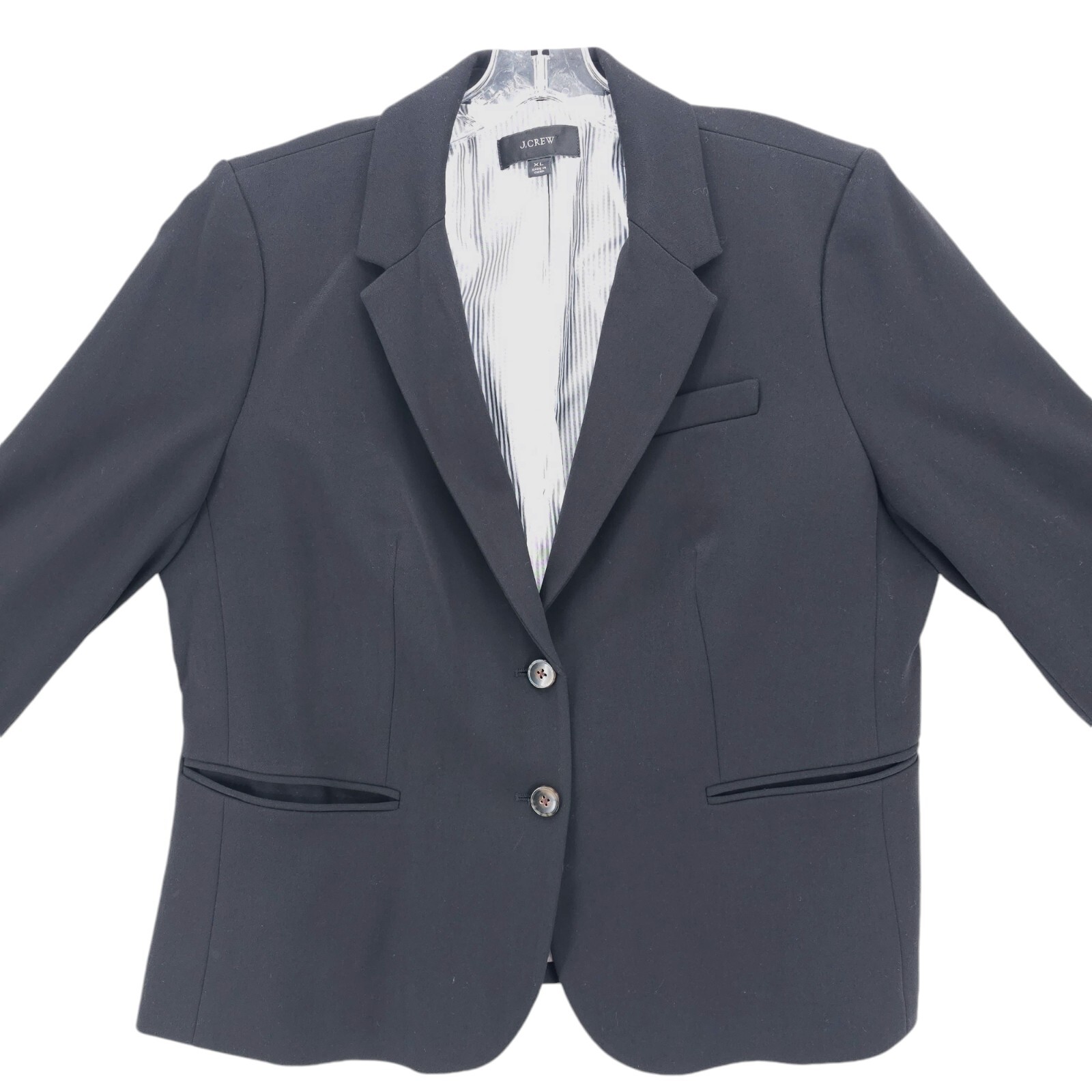 J. CREW Schoolboy Blazer Jacket Solid Black Stret… - image 2
