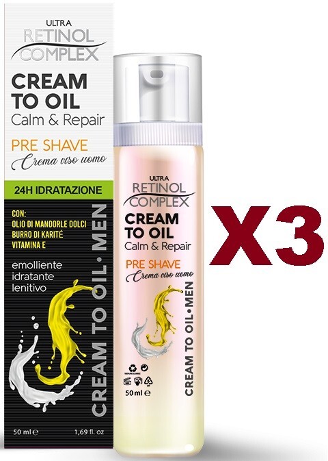 Crema Viso Uomo Retinol Complex 50ml - Pre Shave Olio Idratante Men
