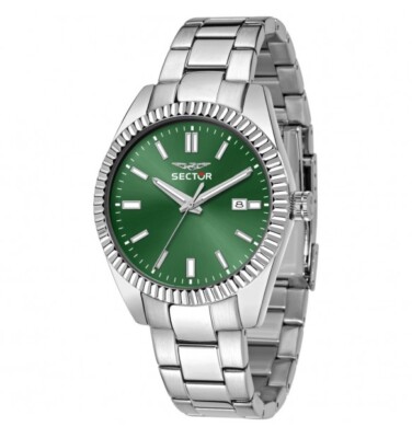 Sector Orologio Uomo R3253240048 Acciaio Verde 41mm Datario Quadrante