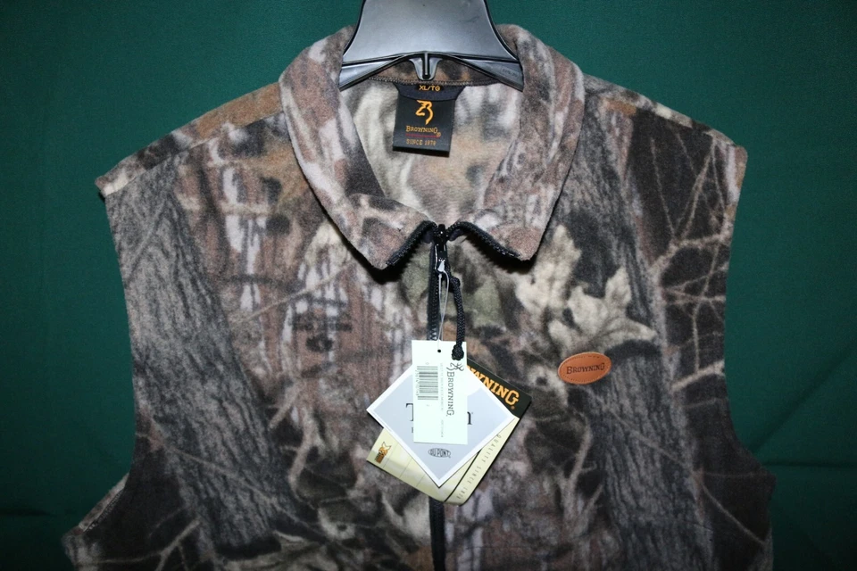 NEW w/TAG men's Browning size XL / TG hunting TF-300 fleece vest Teflon Fab.Prot - Image 2 of 4