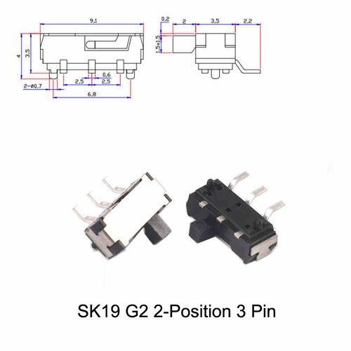 Mini Miniature Slide Switch On/Off 2P3T 2P2T 2-Position 3-Position Toggle Switch - Picture 26 of 31