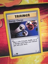 NM (1st edition) Pokemon ENERGY CHARGE Card NEO GENESIS 85/111 Non-Holo Rare ed