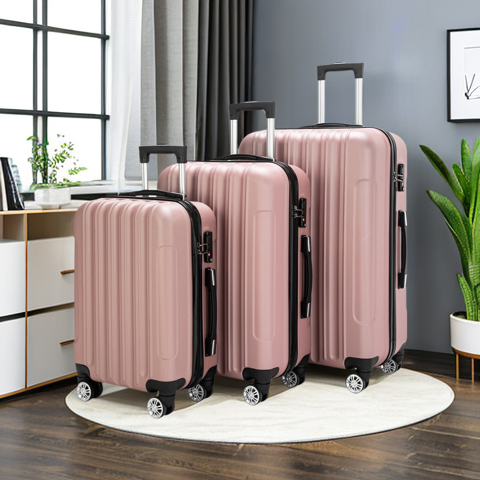 Set - 20" 24" 28" Rose Gold Secure Lock