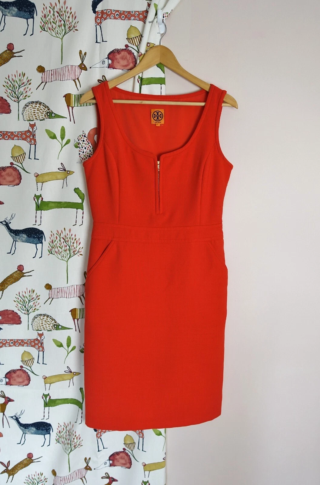 Abito a tubino TORY BURCH arancione misto lana taglia 8 UK 12