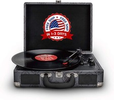 Maleta Tocadiscos De Vinilo Port til Con Receptor Bluetooth Altavoces Tornamesa