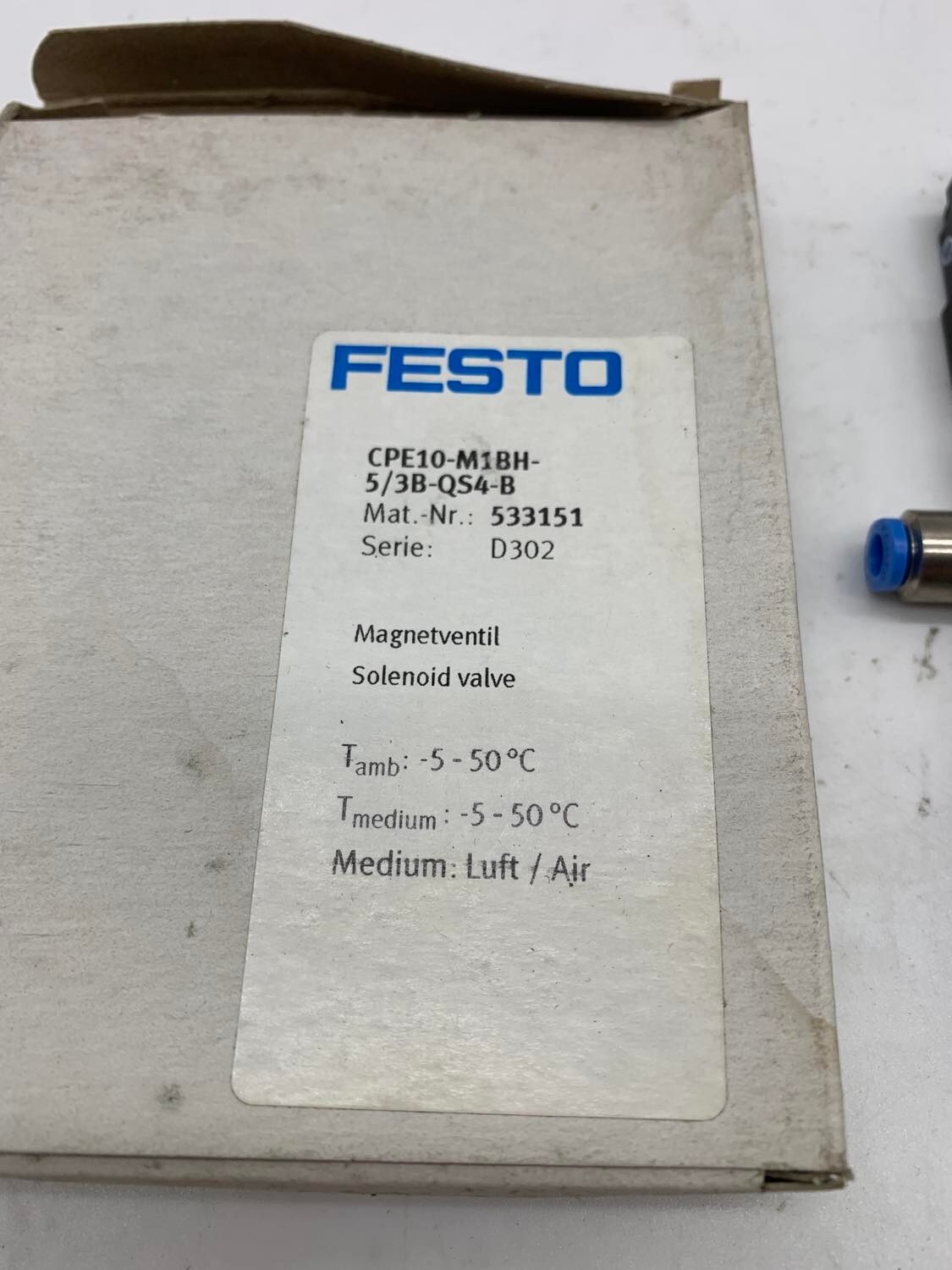 1PC FESTO CPE10-M1BH-5/3E-QS6-B valve CPE10-M1BH-5 / 3E-QS6-B New