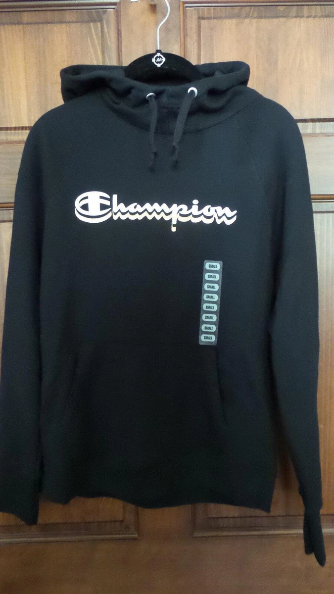 CHAMPION Black Hoodie Metallic Gold White Logo Womens S NEW eBay