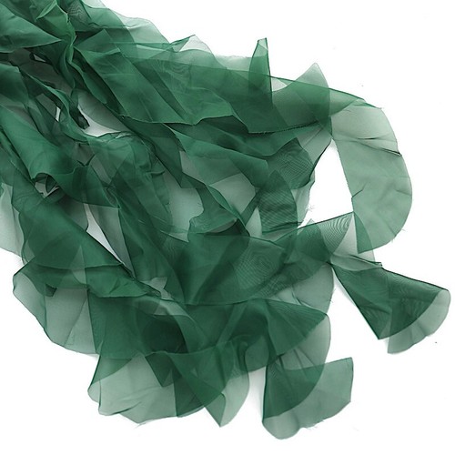 Hunter Green CHIFFON Curly CHAIR SASH Wedding Party Decorations WHOLESALE SALE - 第 6/8 張圖片