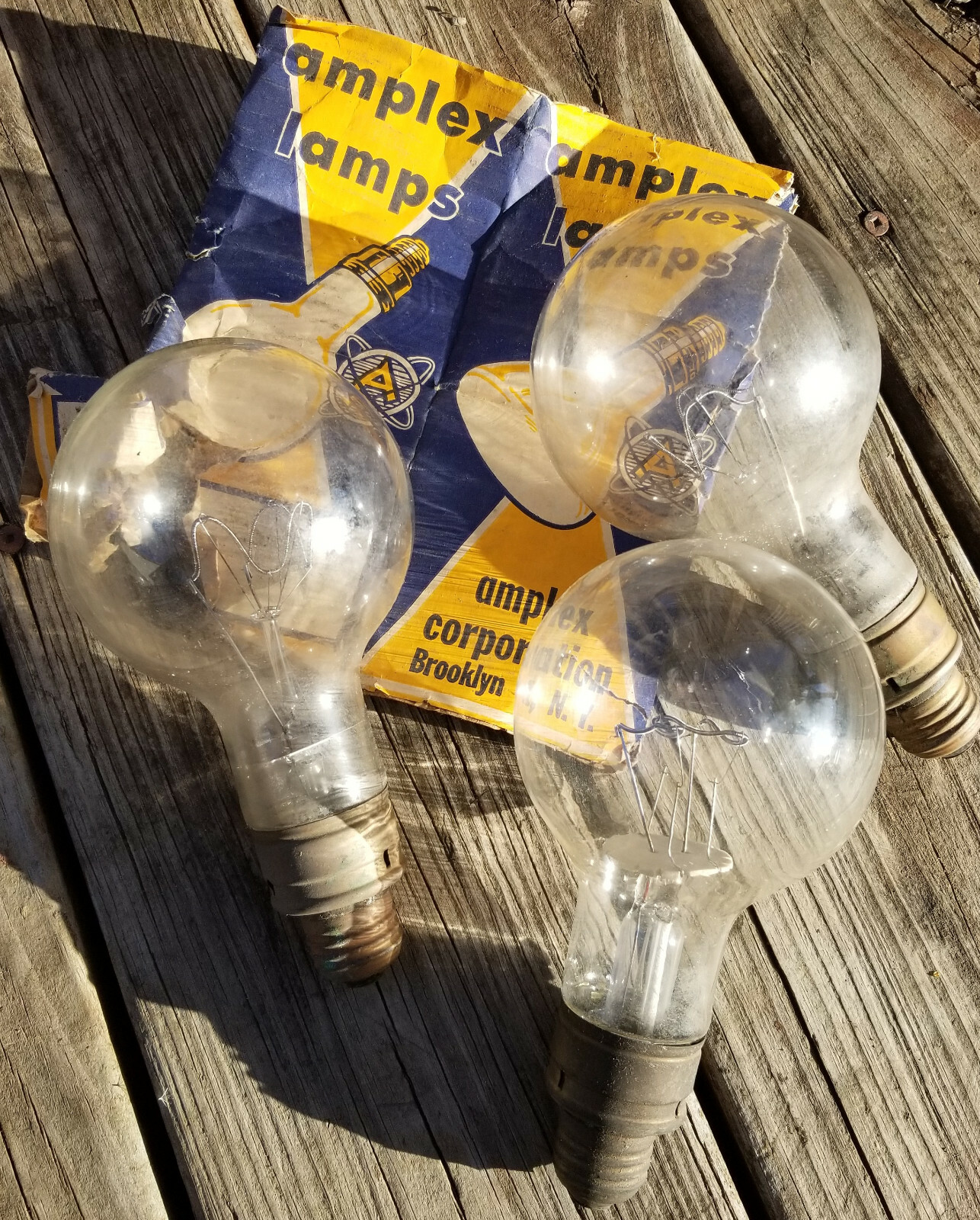 Set of 3 1950's Amplex 500 watt Light Bulbs Tested & Work Unused NOS ...