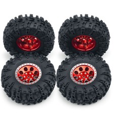 FLYXM 4Pcs 1.3" Beadlock Wheels and Tires for RC Crawler 1/18 TRX4M,1/24 SCX24
