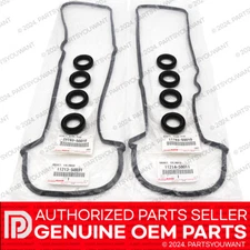 GENUINE Toyota Lexus V8 Cylinder Head Valve Cover Gasket + Spark Plug Seal SET