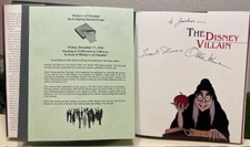 THE DISNEY VILLAIN 1st Ed. Signed by Ollie Johnston & Frank Thomas + Cast Invite