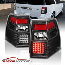 2007-2017 LED Black Brake Back Tail Lights Replacement Pair For Ford Expedition