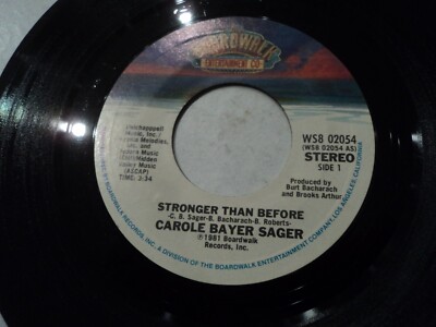 Carole Bayer Sager  - Stronger Than Before - US press -  7'' single