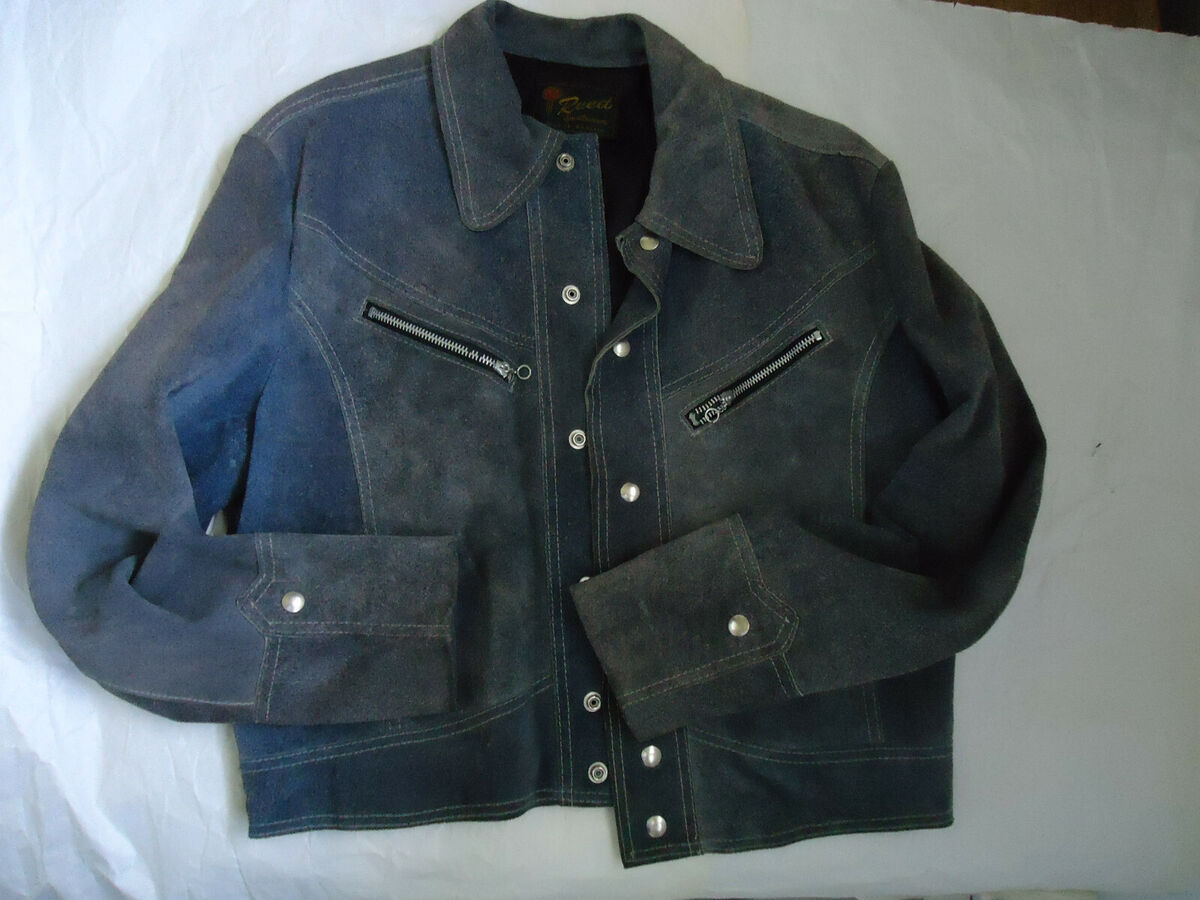 vintage mens SUEDE rocker GLAM jacket REED sportwear FADE PATINA eBay