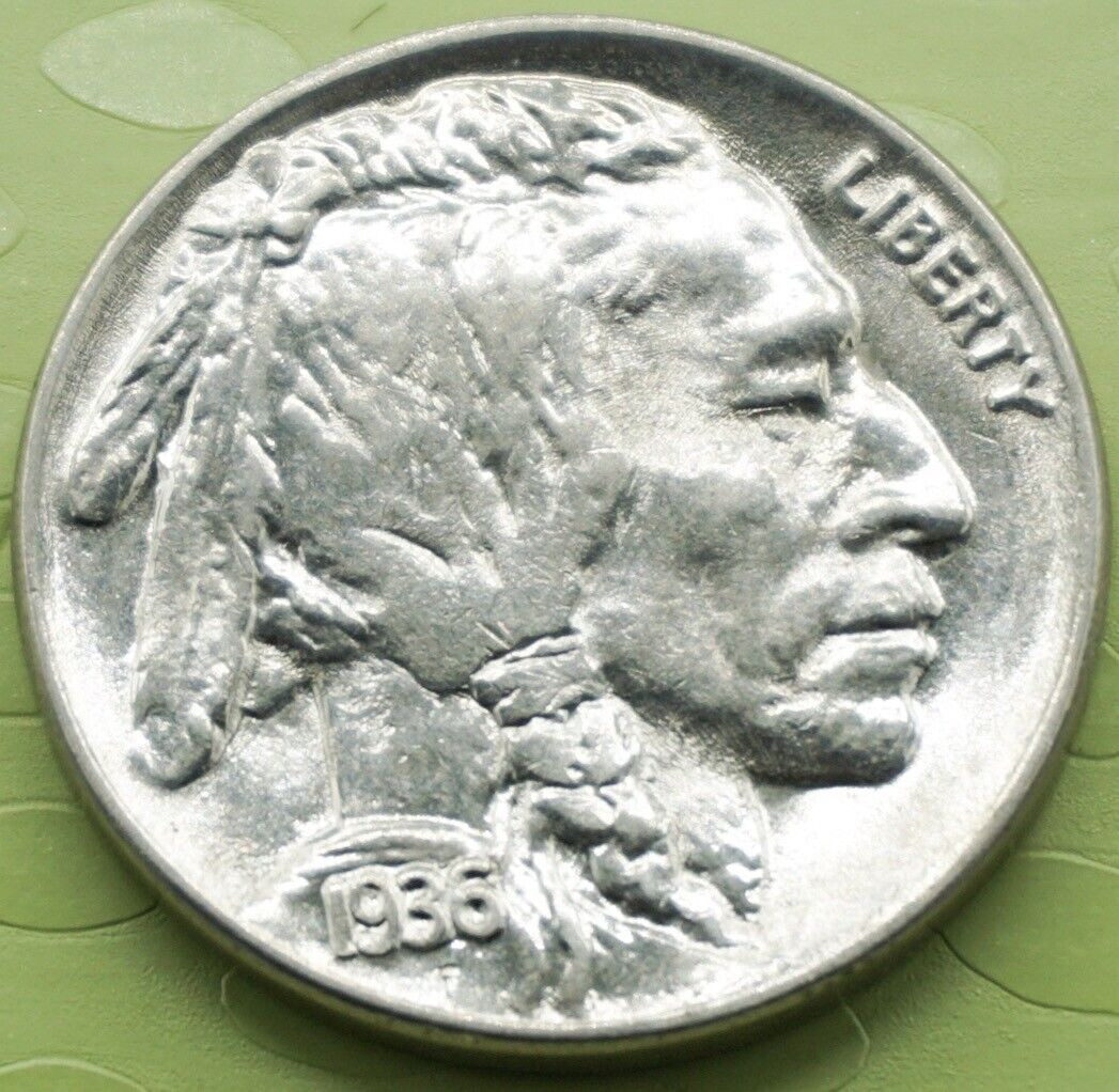 1936 Indian Head Buffalo Nickel Coin! 166