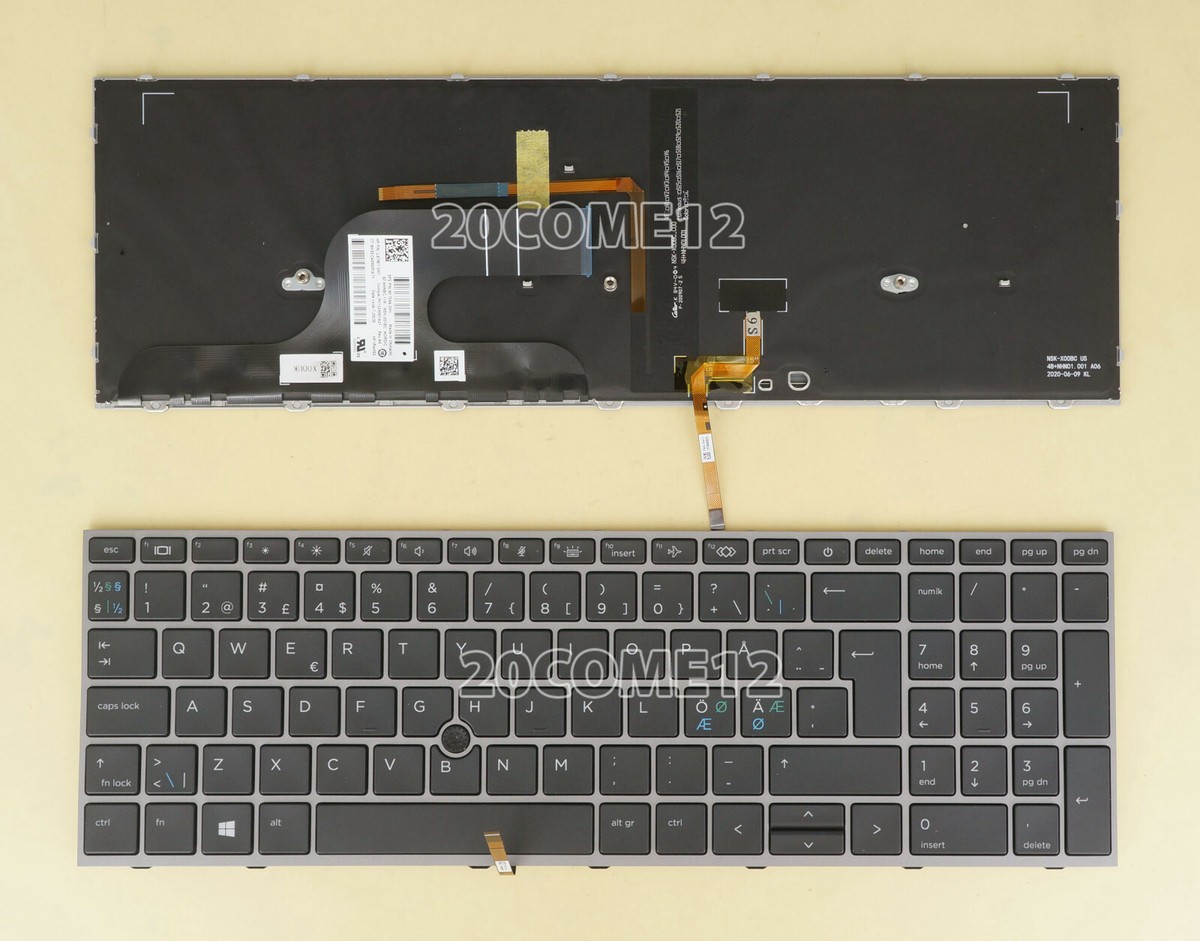 New For HP ZBOOK fury 15 G7 Keyboard Nordic Scandinavian Backlit
