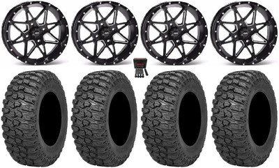 ITP Tornado 15'' Wheels Black 35'' Trail Saw 2.0 Tires Honda Pioneer 1000 / Talon