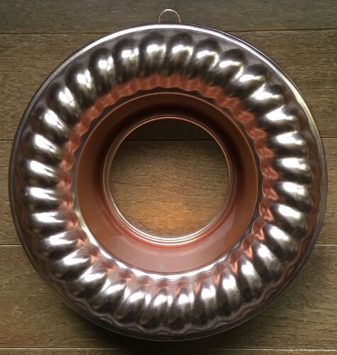 Vintage MIRRO SCALLOP RING Copper Gelatin Mold Bundt Cake Pan 6 cup - Afbeelding 1 van 2
