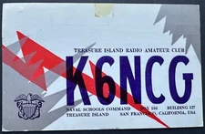 1958 NAVAL Schools Treasure Island  QSO QSL Amateur Radio Art Postcard  #23