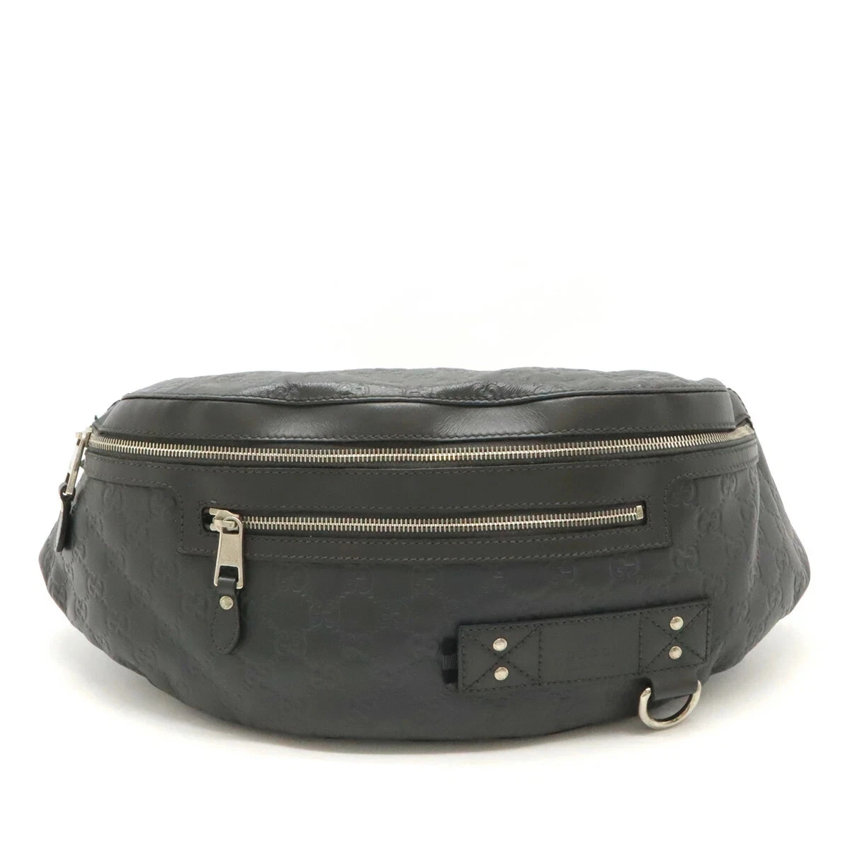 GUCCI Guccissima 246409 sac à fesses en cuir gris foncé taille Sherry 250201