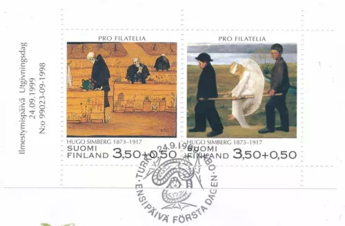 Finland 1999 Used Stamp Sheet Hugo Simberg Paintings Art Artist Scott B263