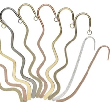 Bookmark Mix, 10 Plated Steel Wavy & Curved BOOKMARKS 4" to 6" Long with Hole *
