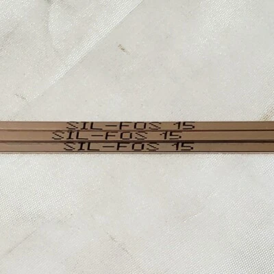 LUCAS-MILHAUPT Lucas Milhaupt Sil-Fos 15 15% Silver Brazing Alloy Rods HVAC Grade Qty. 3 Rods