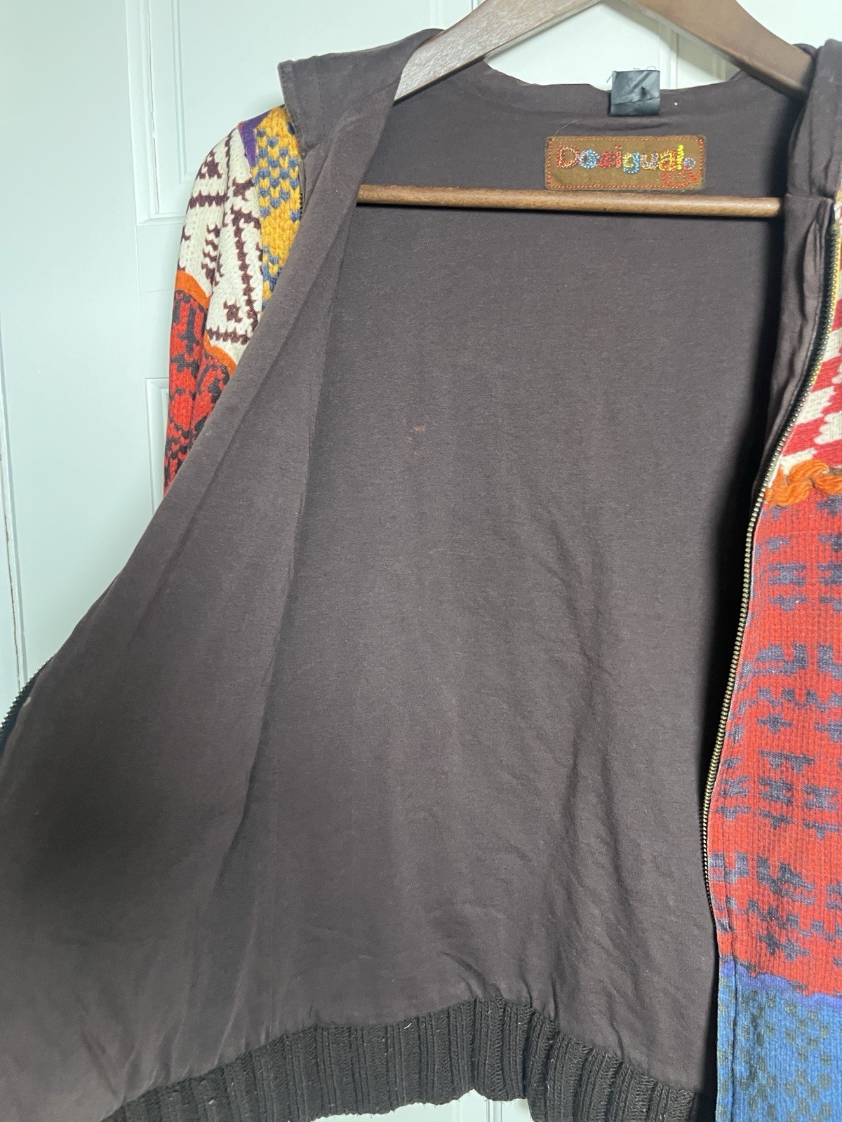 Desigual Jacket Multicolored patchwork Hooded zip… - image 3