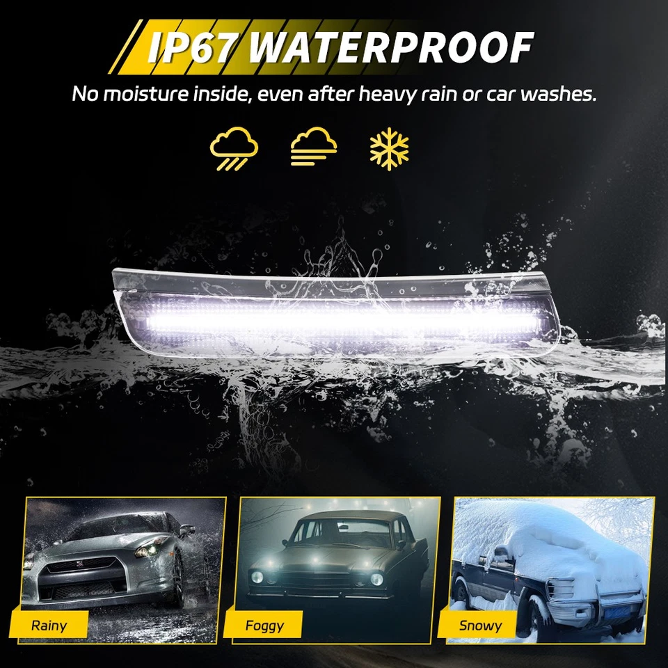 2X Smoke White LED Side Marker Lights For Jeep Wagoneer/Grand Wagoneer 2022 2023 - Image 4 of 4