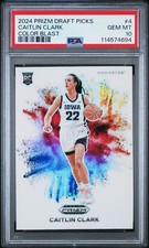 CAITLIN CLARK PSA 10 2024 PANINI PRIZM #4 COLORBLAST SSP RC ROOKIE COLOR BLAST