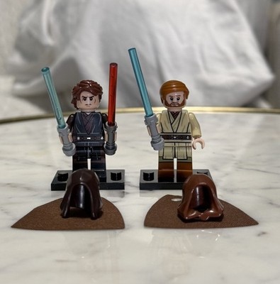 Lego Anakin Skywalker Obi-Wan Kenobi Custom Printed Minifigure Lot Star Wars